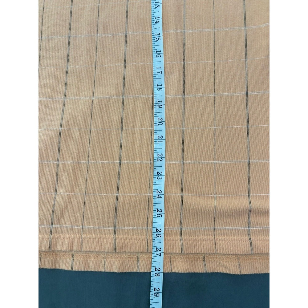 Izod Mens Golf Polo Shirt - Size L- Creamsicle Peach Orange Grid Pattern 4538111 - Picture 6 of 11